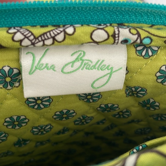 Vera Bradley retired peacock pattern crossbody purse in turquoise & yellow/green - Picture 10 of 16